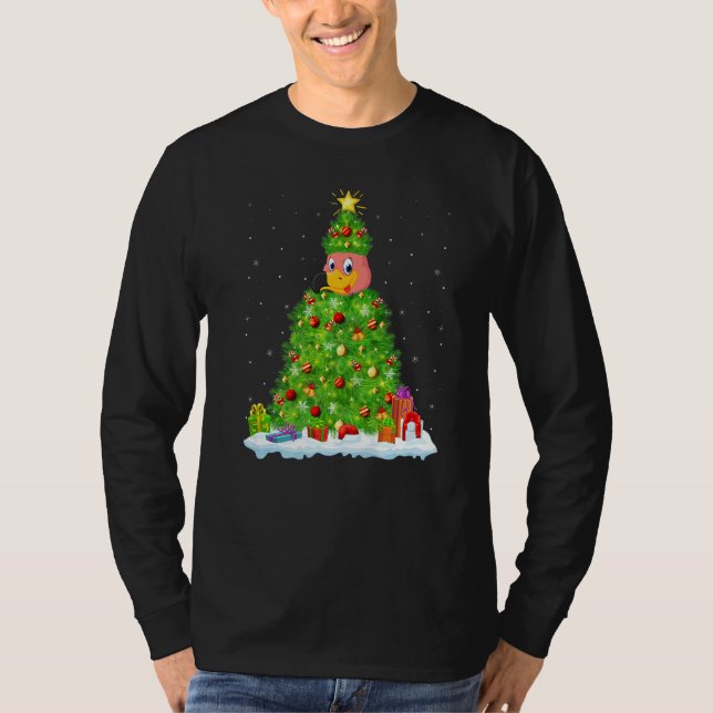 Xmas Decorations Lights Santa Vulture Bird Christm T Shirt (Framsida)