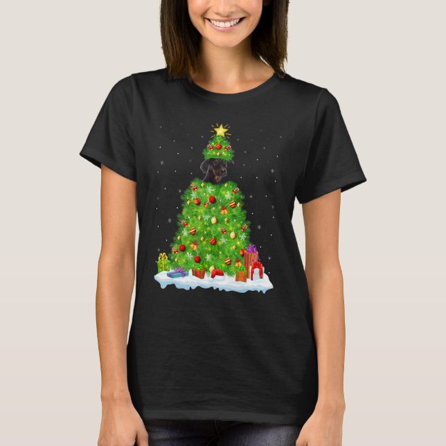 Xmas Decorations Santa Doberman Pinscher Dog Chris T Shirt (Framsida)