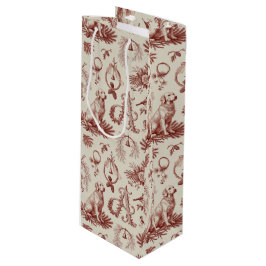Xmas Dog Letter A Golden Retriever Wine Bag