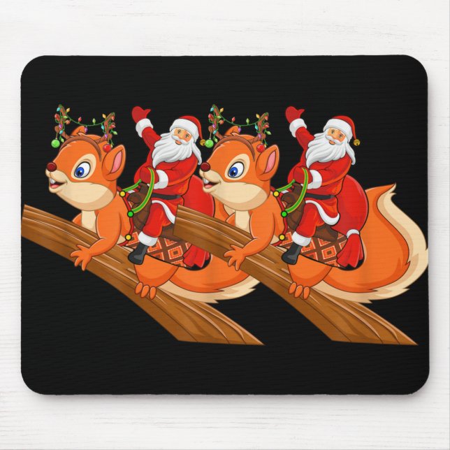 Xmas Family Matching Funny Santa Riding Squirrel C Musmatta (Framsidan)