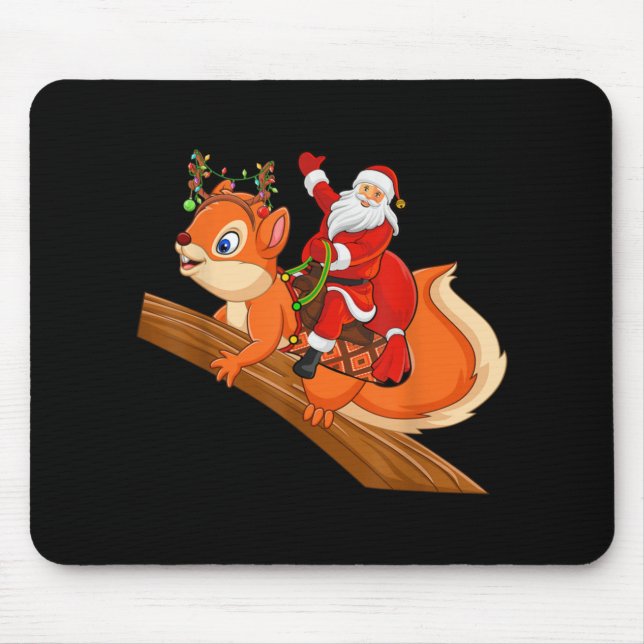 Xmas Family Matching Funny Santa Riding Squirrel C Musmatta (Framsidan)