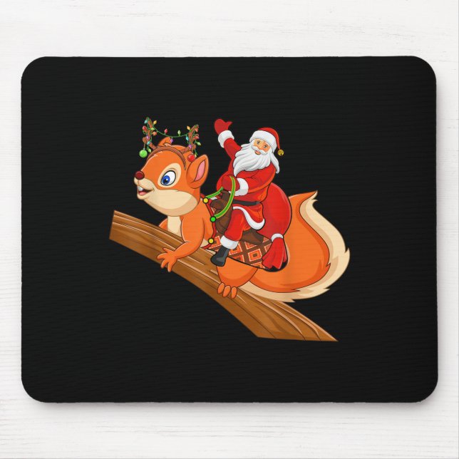 Xmas Family Matching Funny Santa Riding Squirrel C Musmatta (Framsidan)
