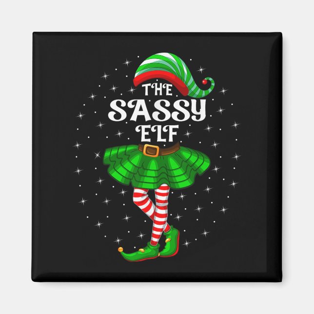 Xmas Family Matching Women Girls Mom The Sy Elf Ch Magnet (Framsidan)