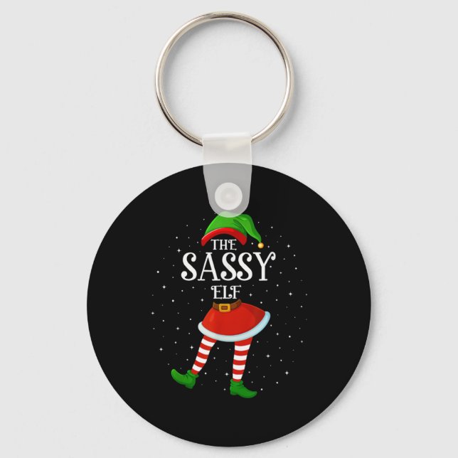 Xmas Family Matching Women Girls The Sy Elf Christ Nyckelring (Framsida)