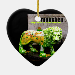 X'mas för souvenir för Munich gatakonst lejon Julgransprydnad Keramik