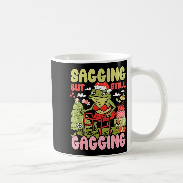 Xmas Funny Frog Meme Christmas Sagging But Still G Kaffemugg (Höger)