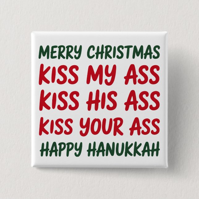 Xmas Funny Merry Christmas Sarcastic Rude Knapp (Framsida)