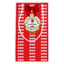 XMAS GIFT BAG editable numbers red ribbon