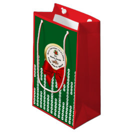 XMAS GIFT BAG green & red numbers editable