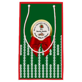 XMAS GIFT BAG green & red numbers editable