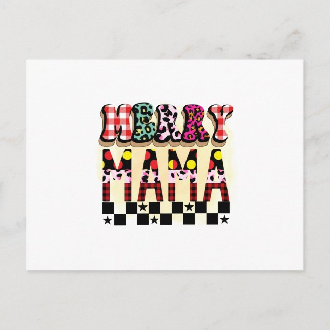 Xmas Gift Merry Mama Vykort (Framsida)