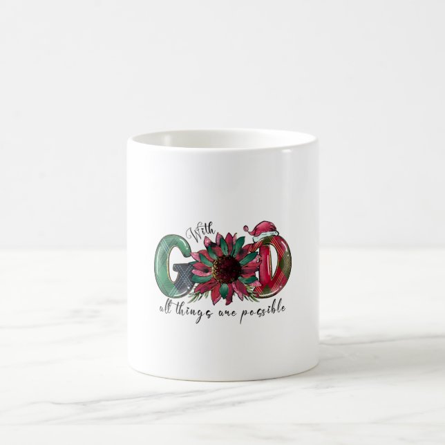 Xmas Gift With God All Things Are Possible Kaffemugg (Center)