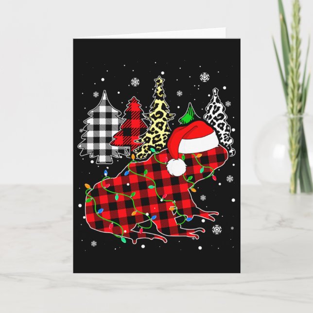 Xmas Groda Djur Jul Buffalo Rutig Leopard  Kort (Framsida)