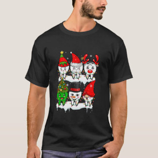 Xmas Group Santa Reindeer Elf Teeth Dentist Job De T Shirt