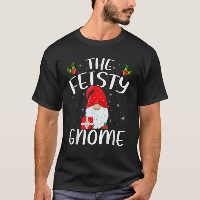 Xmas Holiday Family Matching The Feisty Gnome Chri T Shirt (Framsida)