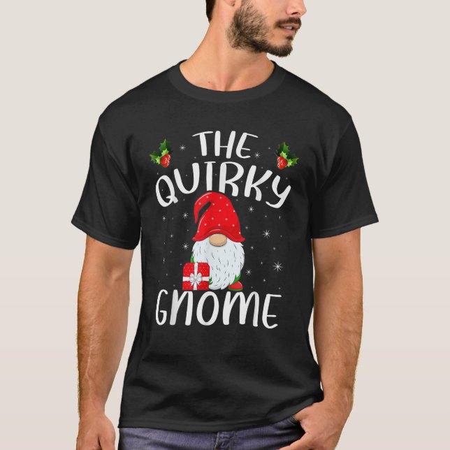 Xmas Holiday Family Matching The Quirky Gnome Chri T Shirt (Framsida)