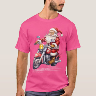 Xmas Holiday Funny Santa Ride Motorbike Christmas T Shirt