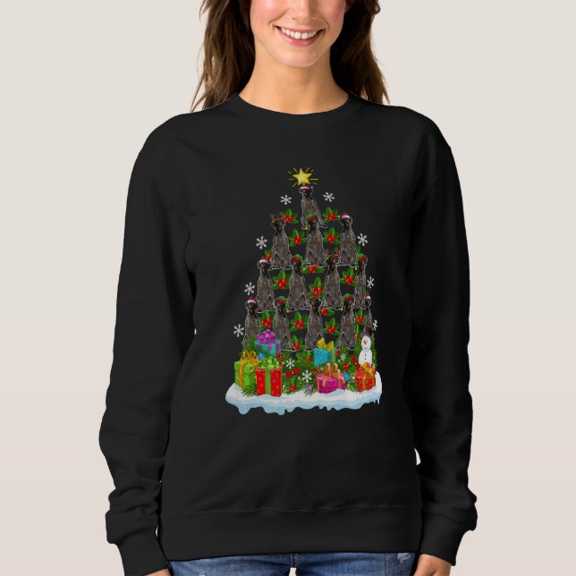 Xmas Holiday German Wirehaired Pointer Dog Christm T Shirt (Framsida)
