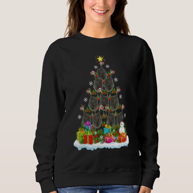 Xmas Holiday   Guinea Fowl Bird Christmas Tree T Shirt (Framsida)