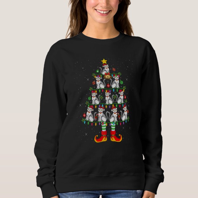 Xmas Holiday Lighting Scottish Fold Cat Christmas  T Shirt (Framsida)
