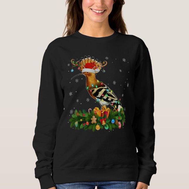 Xmas Holiday Reindeer Hat Santa Hoopoes Bird Chris T Shirt (Framsida)