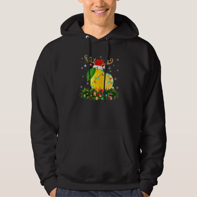 Xmas Holiday Reindeer Hat Santa Lemon Christmas   Hoodie (Framsida)