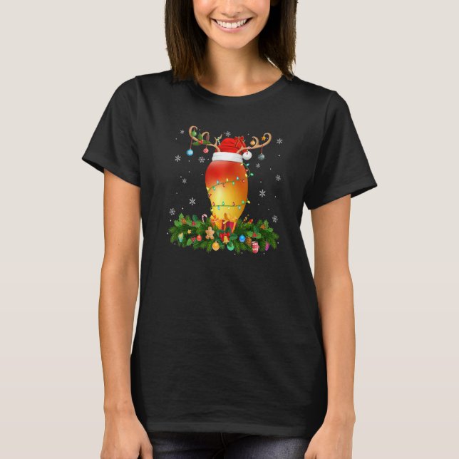 Xmas Holiday Reindeer Hat Santa Mango Christmas   T Shirt (Framsida)