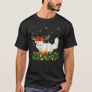 Xmas Holiday Renhjort Hatt Santa Perserkatten Kris T Shirt
