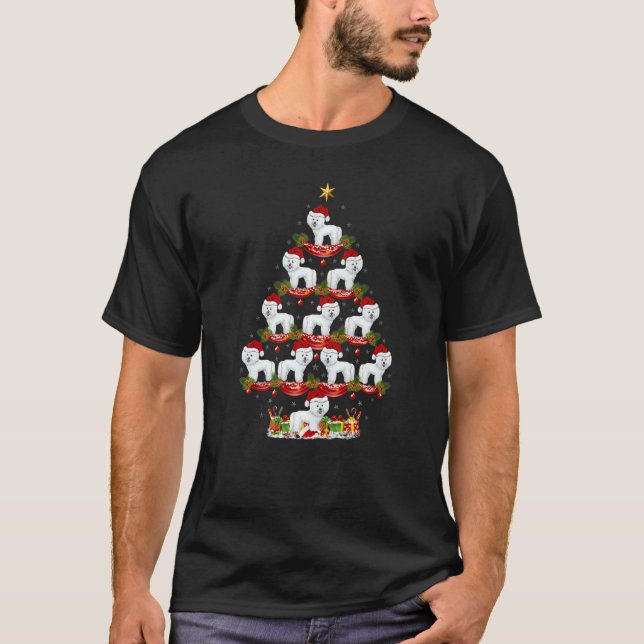 Xmas Holiday  Santa Bichon Frise Dog Christmas Tre T Shirt (Framsida)