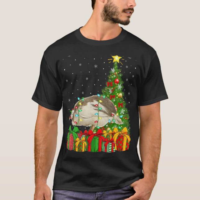 Xmas Holiday Santa Guinea Fowl Bird Christmas Tree T Shirt (Framsida)