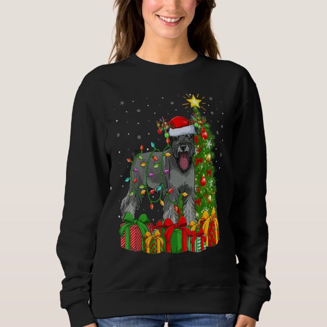 Xmas Holiday Santa Miniature Schnauzer Dog Christm T Shirt (Framsida)