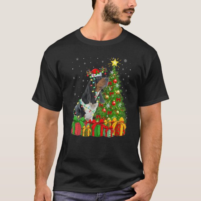 Xmas Holiday Santa Rhodesian Ridgeback Dog Christm T Shirt (Framsida)