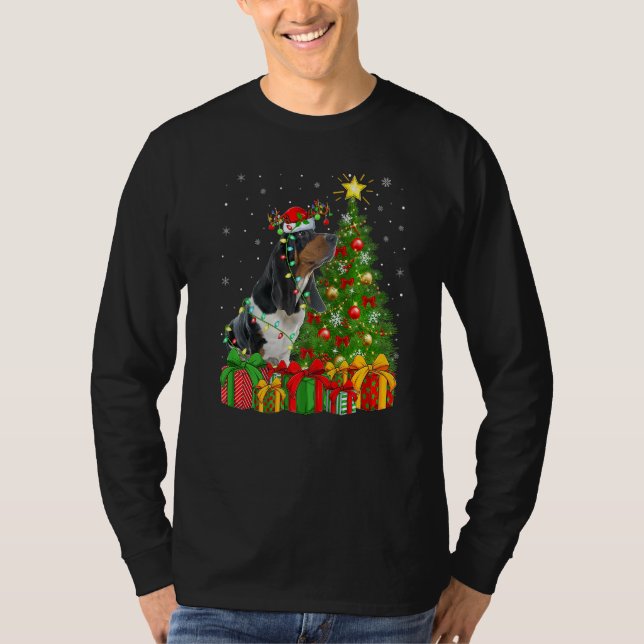 Xmas Holiday Santa Rhodesian Ridgeback Dog Christm T Shirt (Framsida)