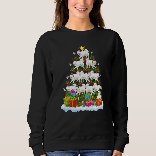 Xmas Holiday  Santa Samoyed Dog Christmas Tree T Shirt (Framsida)