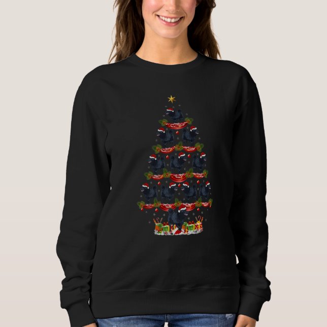 Xmas Holiday  Santa Schipperke Dog Christmas Tree T Shirt (Framsida)