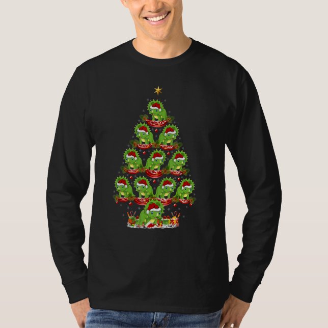 Xmas Holiday   Santa Triceratops Dinosaur Christma T Shirt (Framsida)