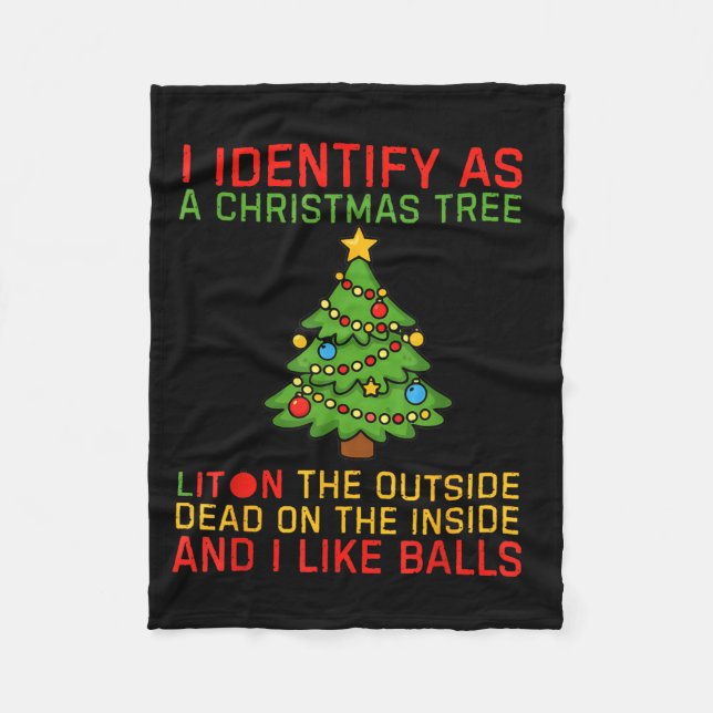 Xmas I Identify As A Christmas Tree Lit On The Out Fleecefilt (Framsidan)