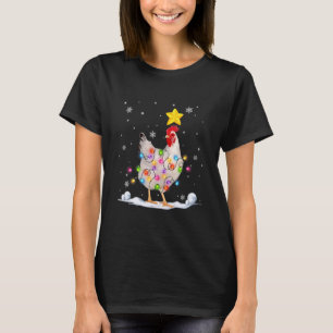 Xmas Kyckling Djur Julgransbelysning T Shirt