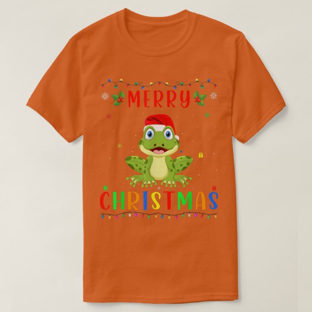 Xmas Light Frog Design Matching Christmas Pajama  T Shirt (Design framsida)