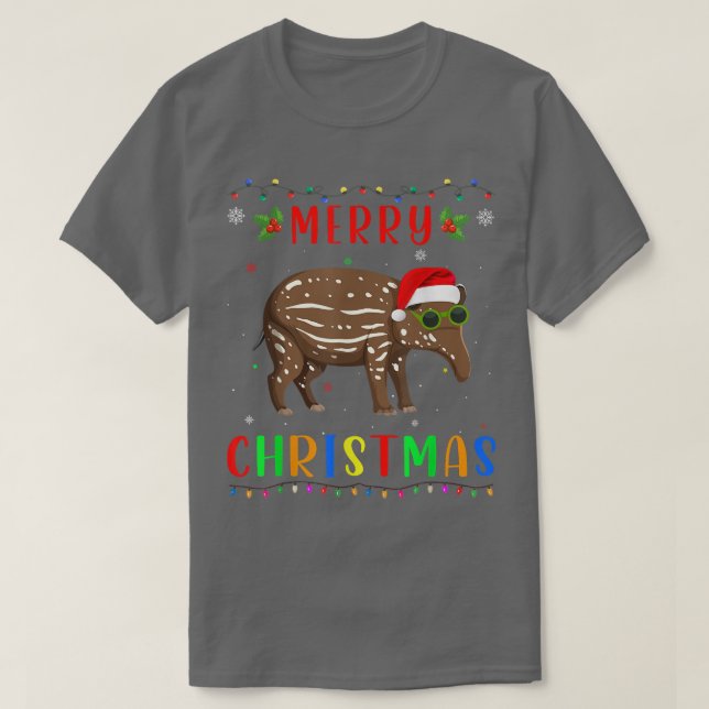 Xmas Light Tapir Design Matching Christmas Pajama  T Shirt (Design framsida)