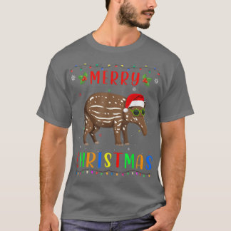 Xmas Light Tapir Design Matching Christmas Pajama  T Shirt