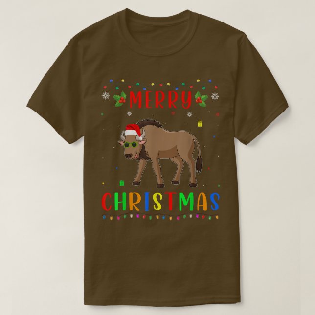 Xmas Light Wildebeest Design Matching Christmas Pa T Shirt (Design framsida)