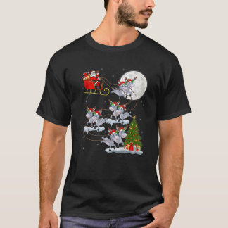 Xmas Lighting Tree Santa Riding Donkey Christmas T Shirt