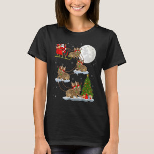Xmas Lighting Tree Santa Riding Rabbit Christmas T Shirt