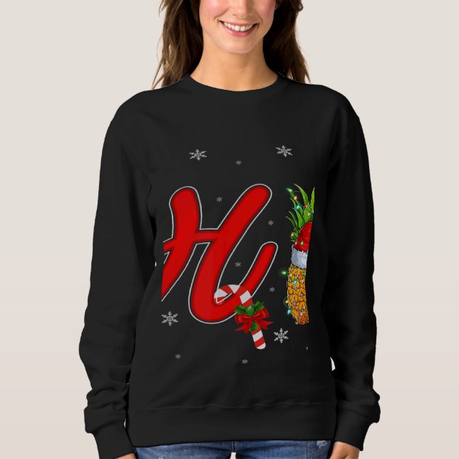 Xmas Lights Pineapple Ho3 Ho Ho Ho Pineapple Chris T Shirt (Framsida)