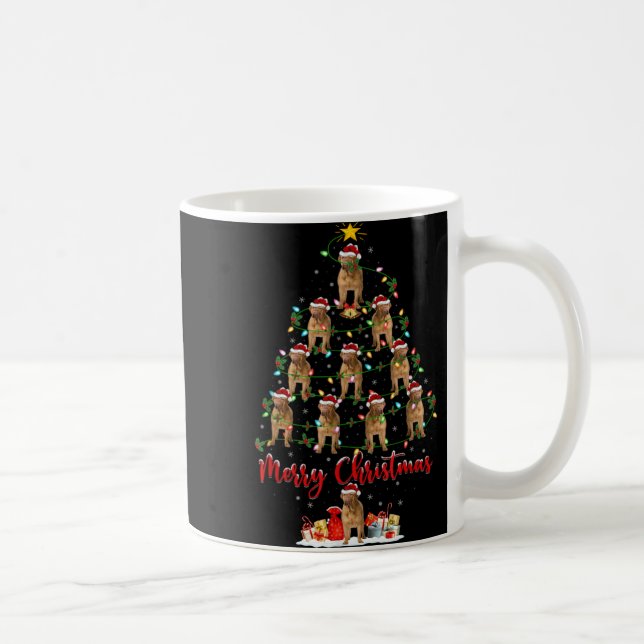 Xmas Lights Santa Dogue De Bordeaux Dog Christmas  Kaffemugg (Höger)
