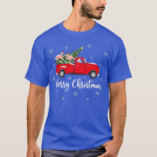 Xmas Lights Tree Santa Ride Flamingo Red Truck Chr T Shirt