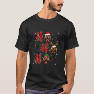Xmas-ljus HO HO HO Blodhund Hund Roligt Fult Jul T Shirt