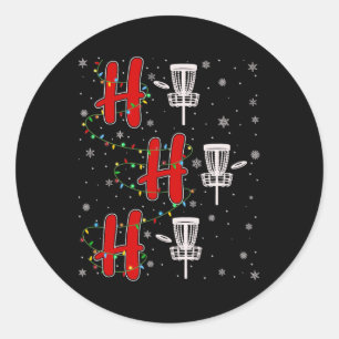 Xmas-ljus Ho Ho Ho Disc Golf Rolig Fult Jul Runt Klistermärke