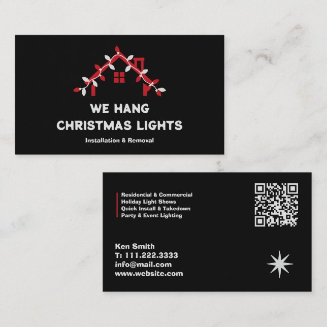 🎄 Xmas Ljusinstallation QR Visitkort (Fram/baksida)